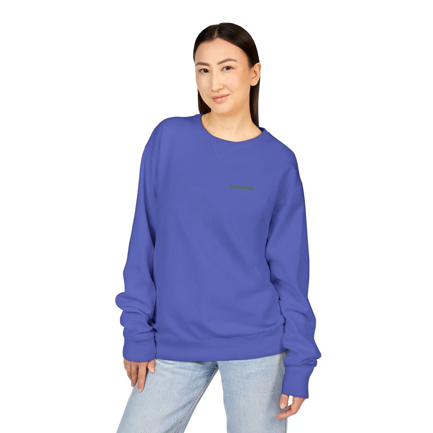 Potagonia Big Ass Campfire Unisex Never Stop Trying  ComfortWash® Garment Dyed Crewneck Sweatshirt