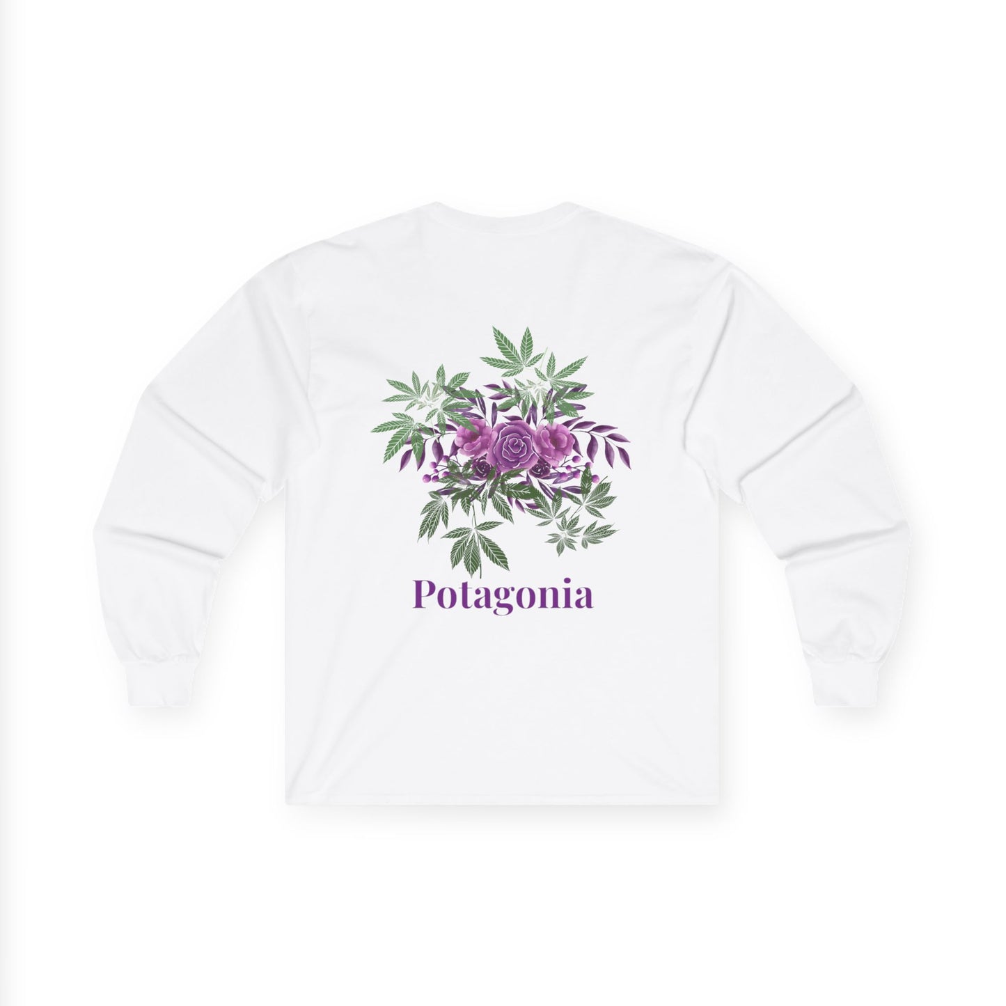 Potagonia Long Sleeve Purple Flower Unisex Ultra Cotton Long Sleeve Tee