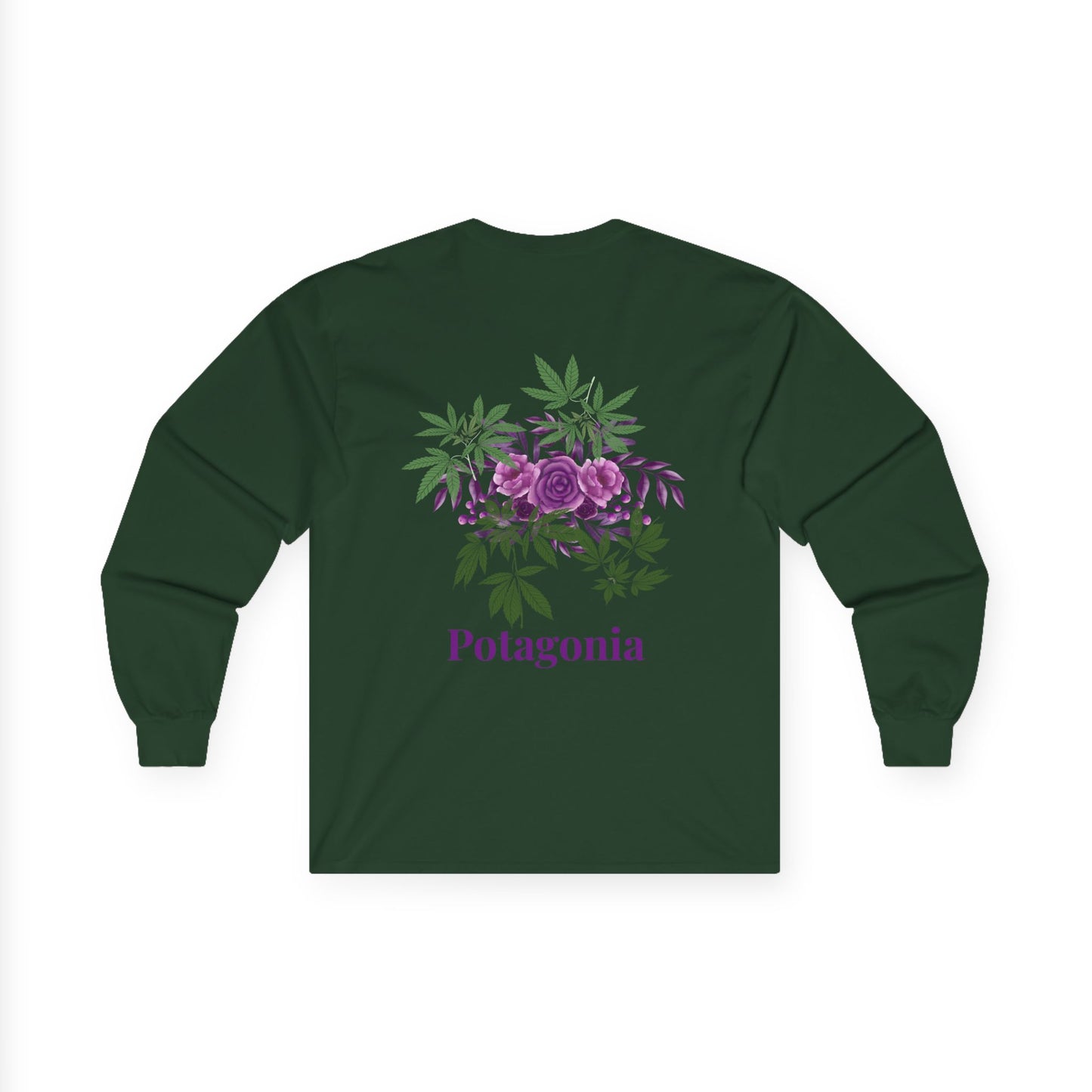 Potagonia Long Sleeve Purple Flower Unisex Ultra Cotton Long Sleeve Tee