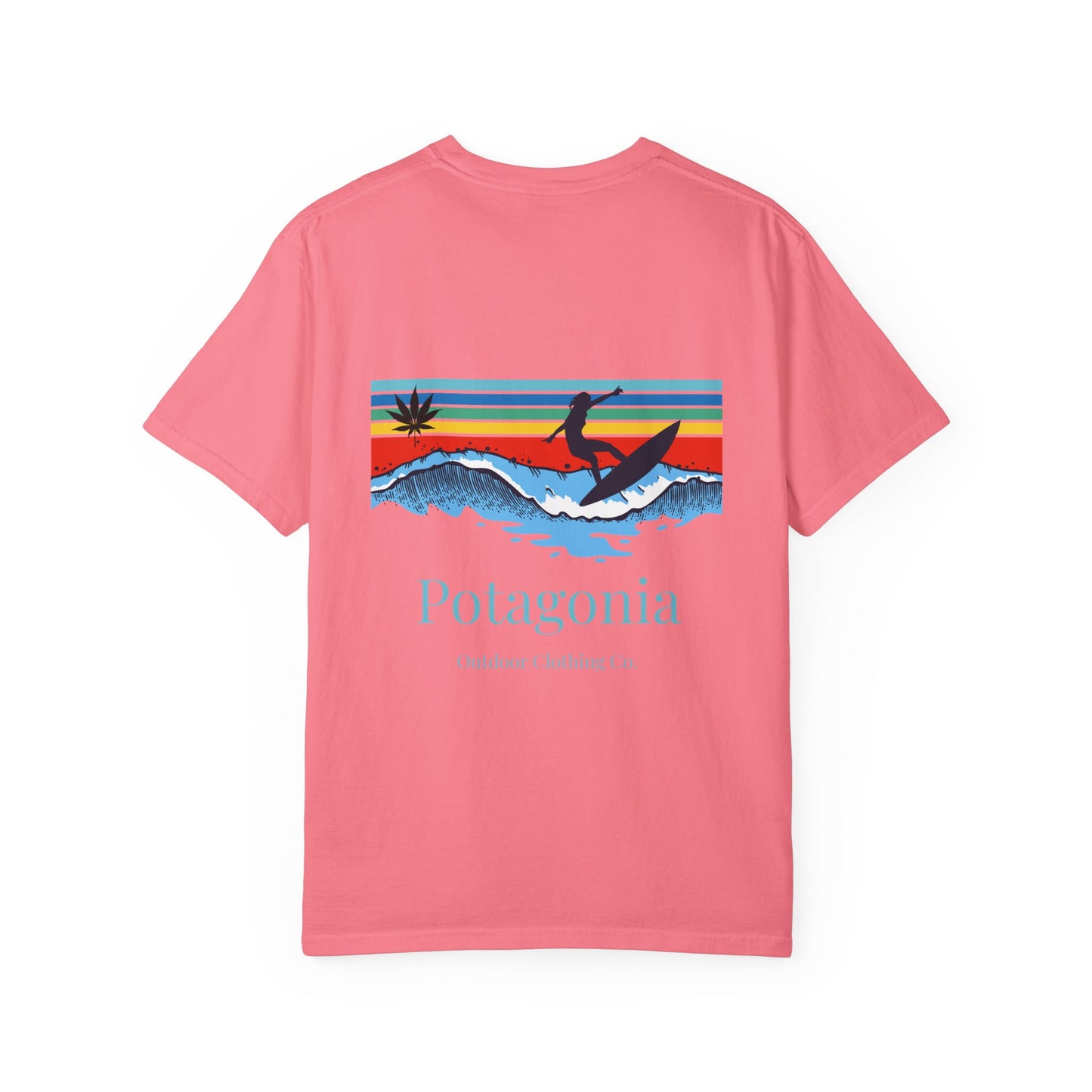 Potagonia Rung-Spun Cotton Surfs Up Unisex Garment-Dyed T-shirt
