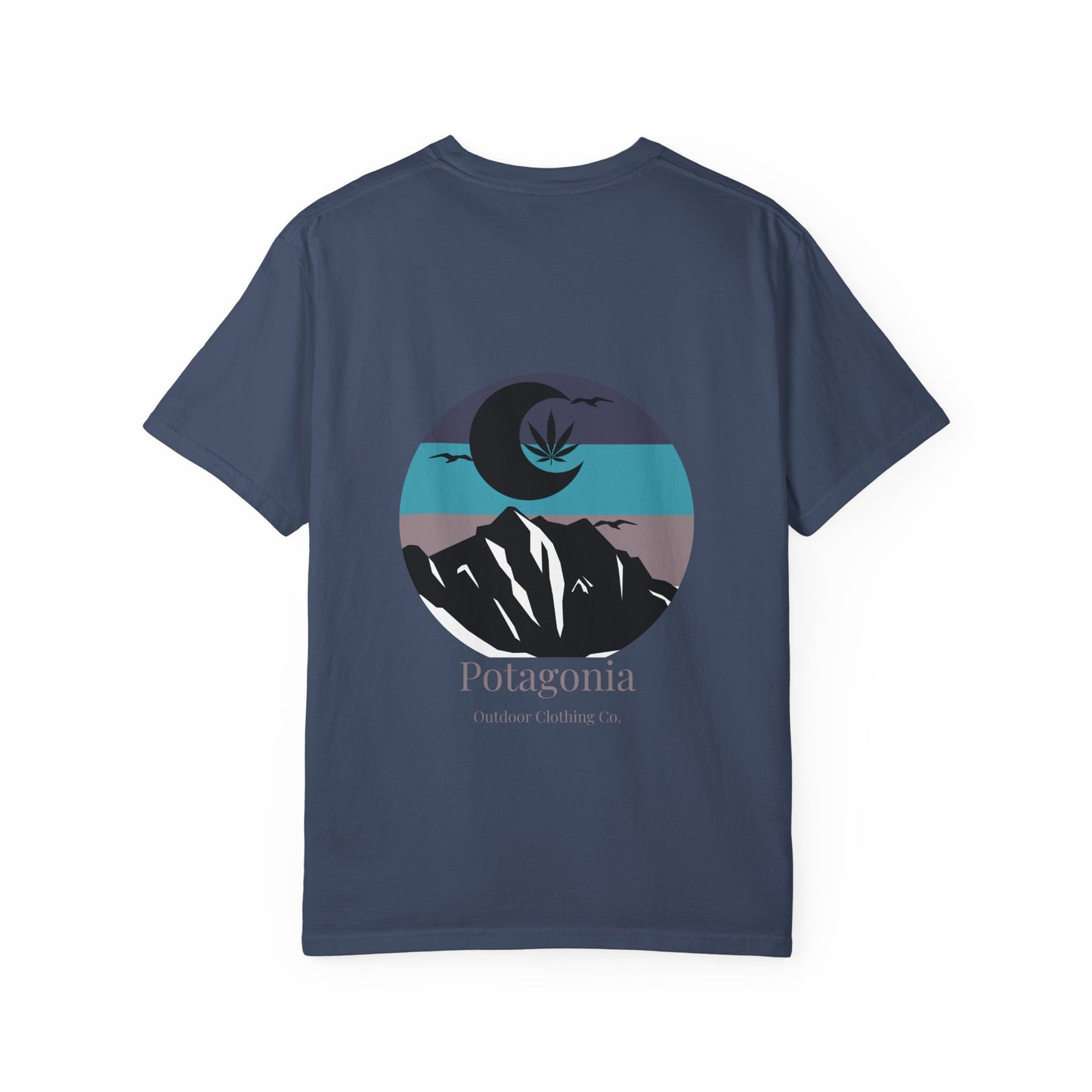 Potagonia Rung-Spun Cotton Moon Mountain Unisex Garment-Dyed T-shirt