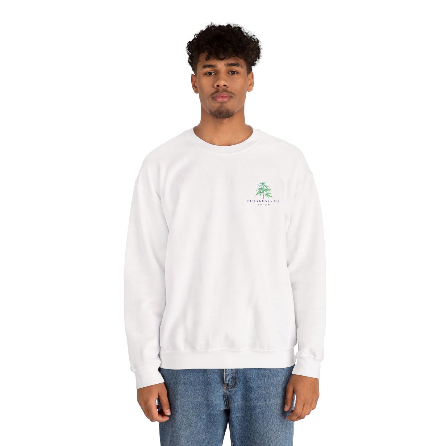 Potagonia Big Ass Campfire Embroidered Tall Logo Unisex Heavy Blend™ Crewneck Sweatshirt