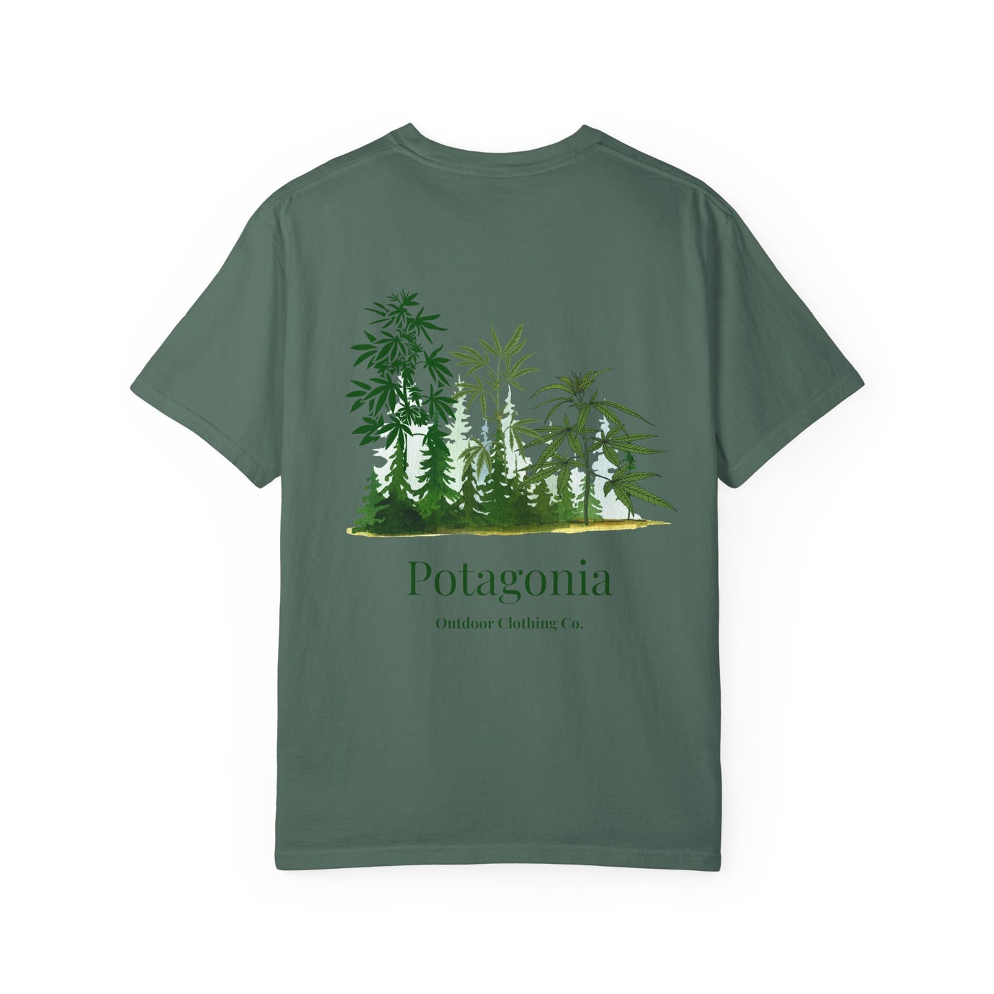 Potagonia Rung-Spun Cotton Unisex Green Grass Garment-Dyed T-shirt