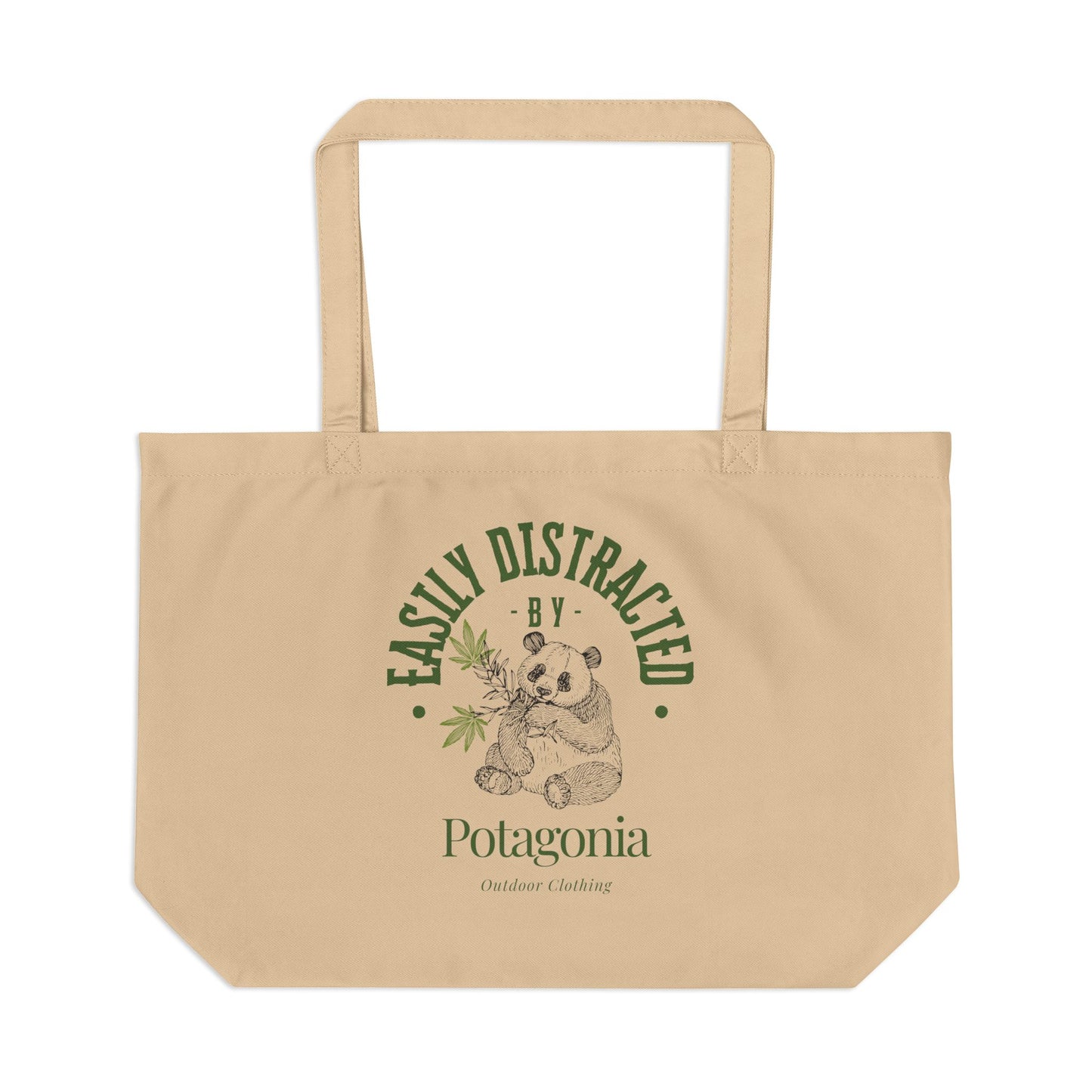 Potagonia Canvas  Large Eco Tote Easily Distracted Panda