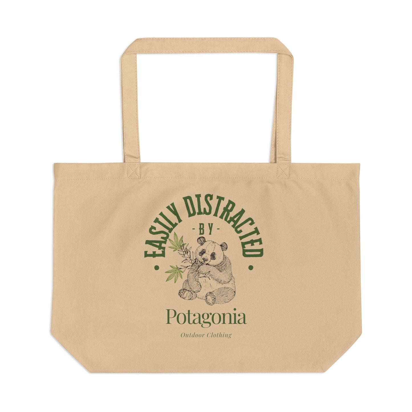 Potagonia Canvas  Large Eco Tote Easily Distracted Panda