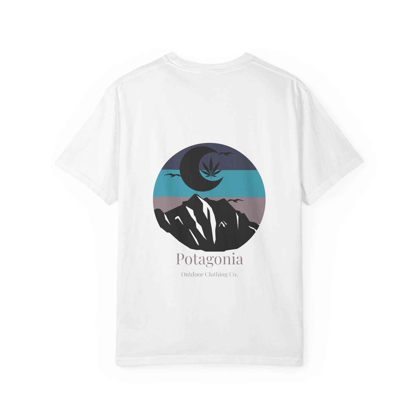 Potagonia Rung-Spun Cotton Moon Mountain Unisex Garment-Dyed T-shirt