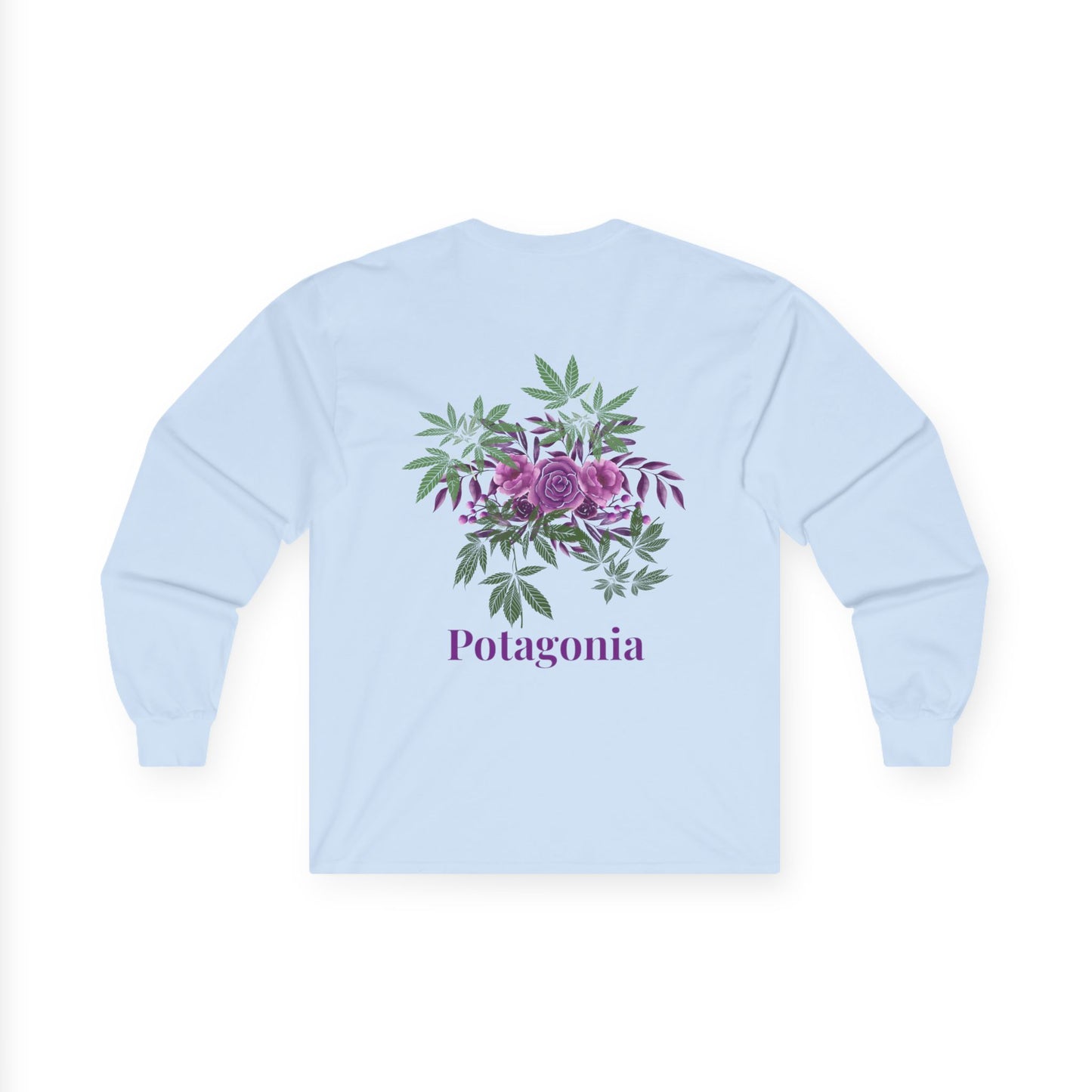 Potagonia Long Sleeve Purple Flower Unisex Ultra Cotton Long Sleeve Tee