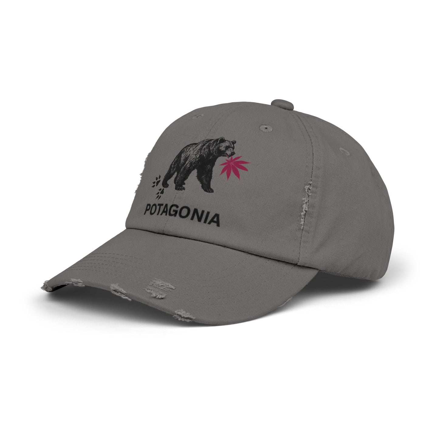 Potagonia Girl Bear Hat Unisex Distressed Cap