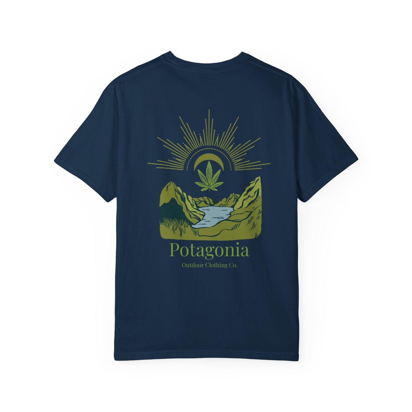 Potagonia Rung-Spun Cotton Green Fields Unisex Garment-Dyed T-shirt