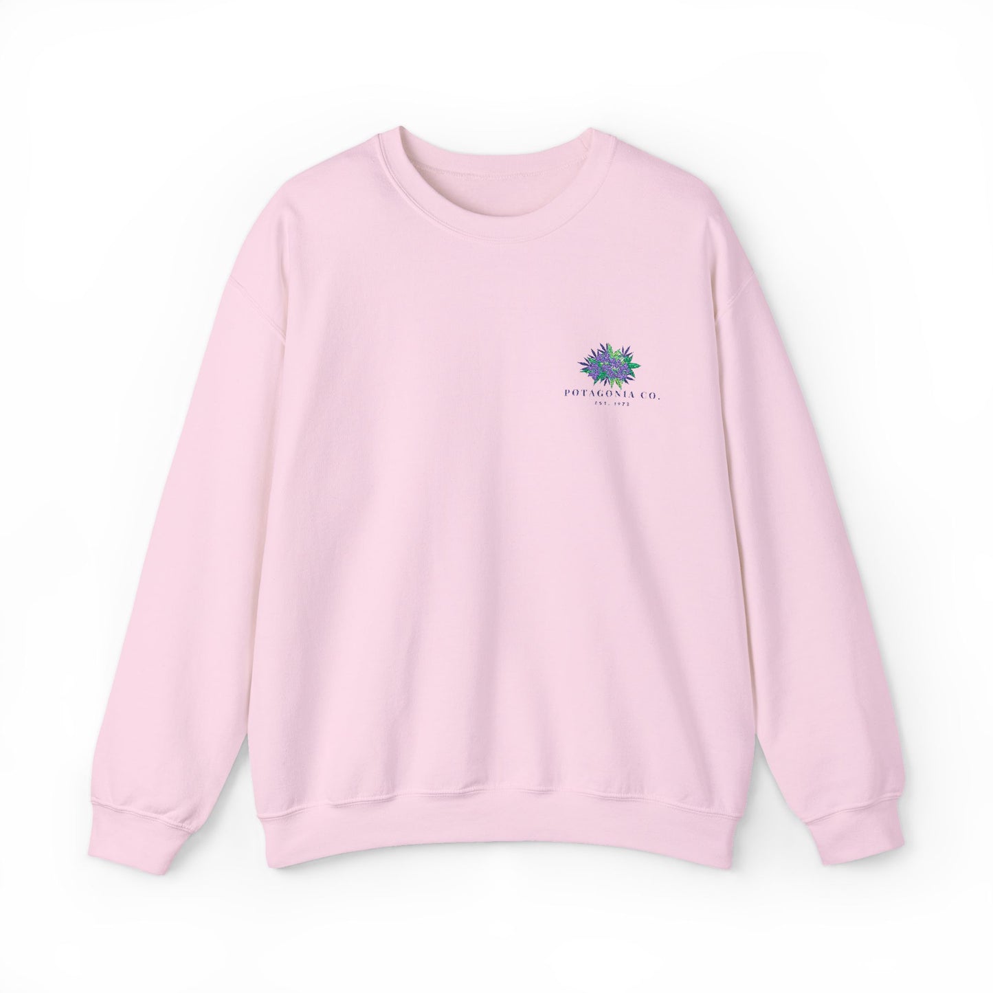 Potagonia Big Ass Campfire Embroidered Weed Flower Logo Unisex Heavy Blend™ Crewneck Sweatshirt