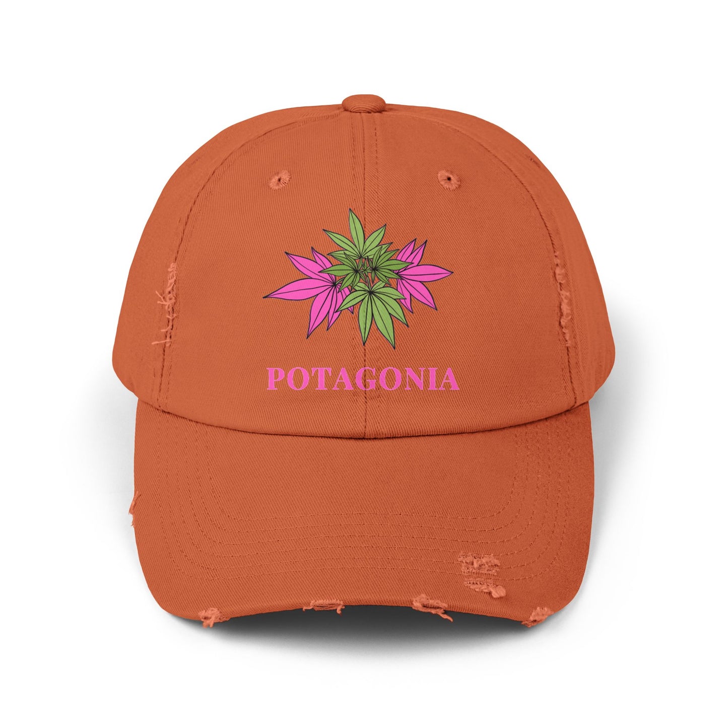 Potagonia Girl Pink Weed Distressed Cap