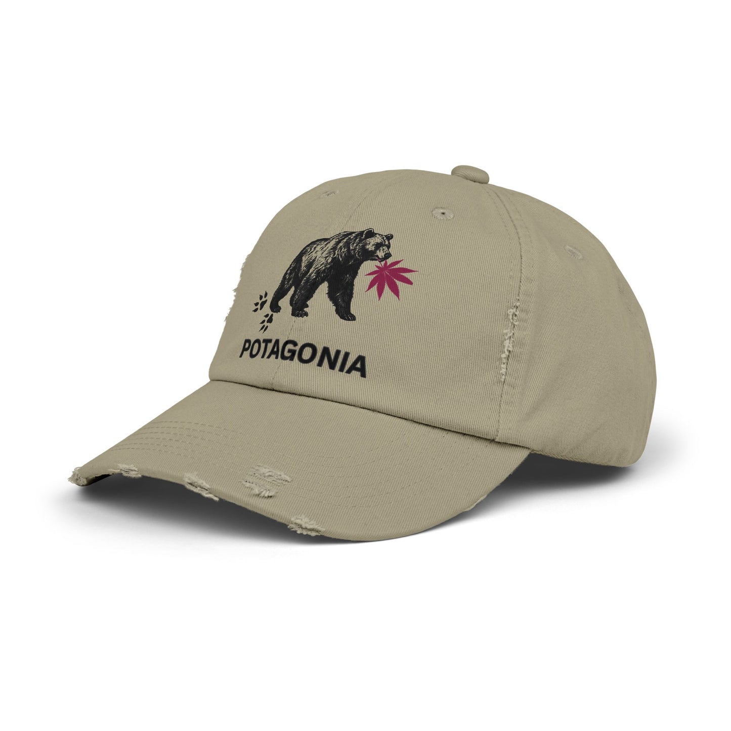 Potagonia Girl Bear Hat Unisex Distressed Cap