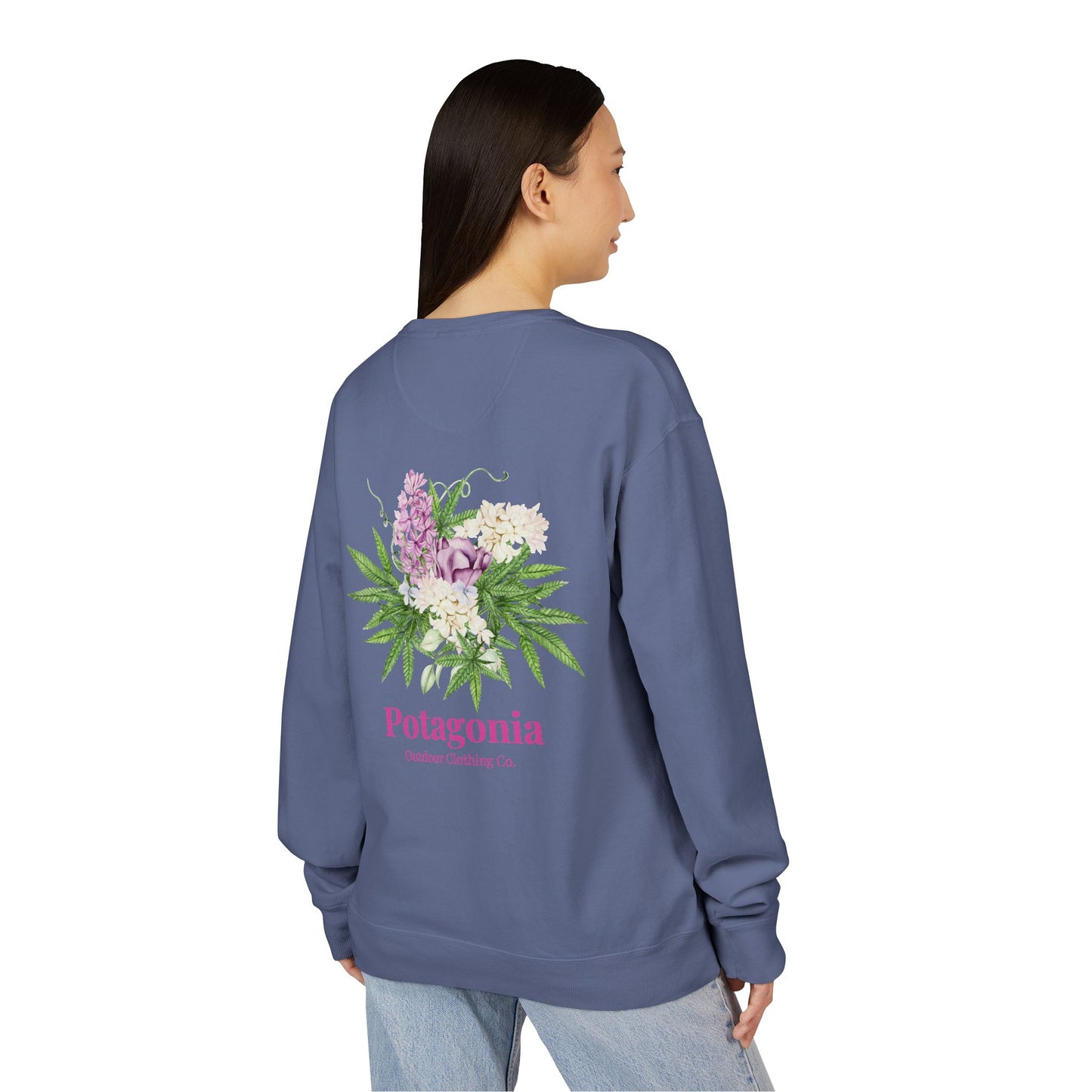 Potagonia Big Ass Sweatshirt Unisex Bouquet of Flowers  ComfortWash® Garment Dyed Crewneck Sweatshirt
