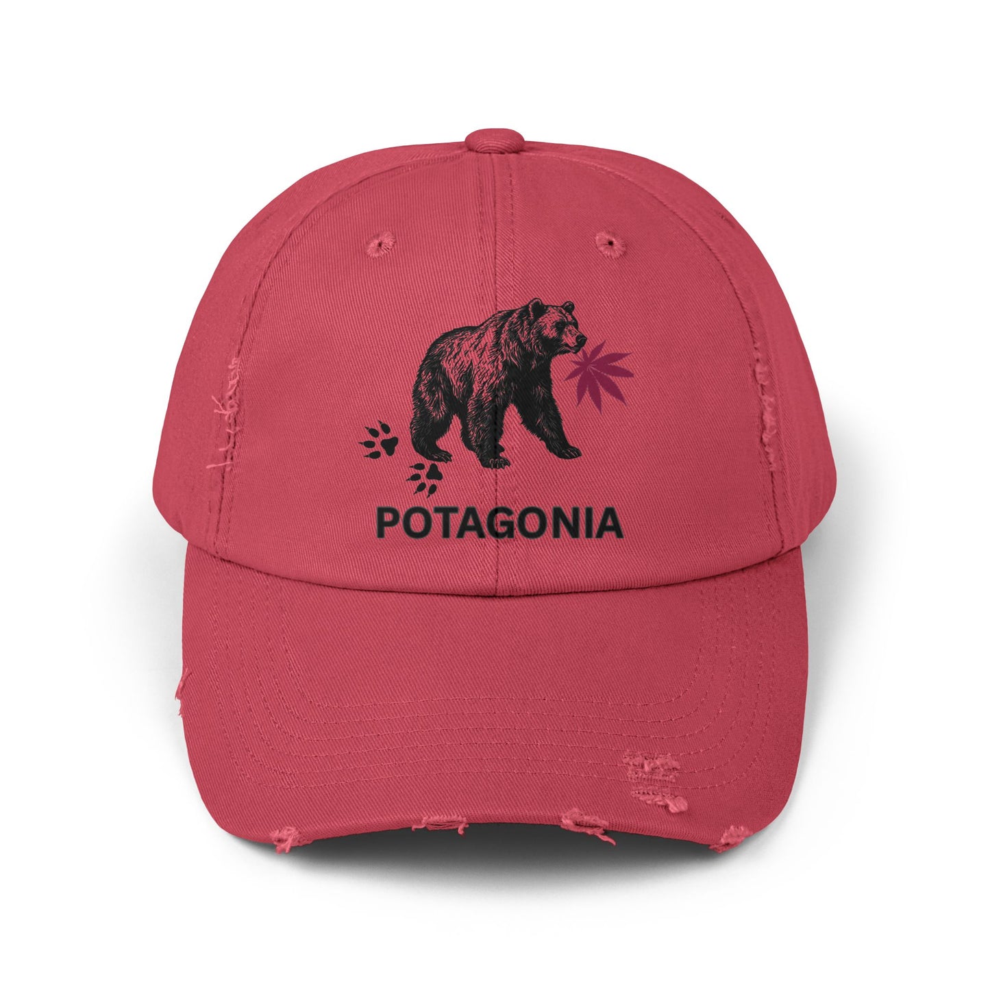 Potagonia Girl Bear Hat Unisex Distressed Cap