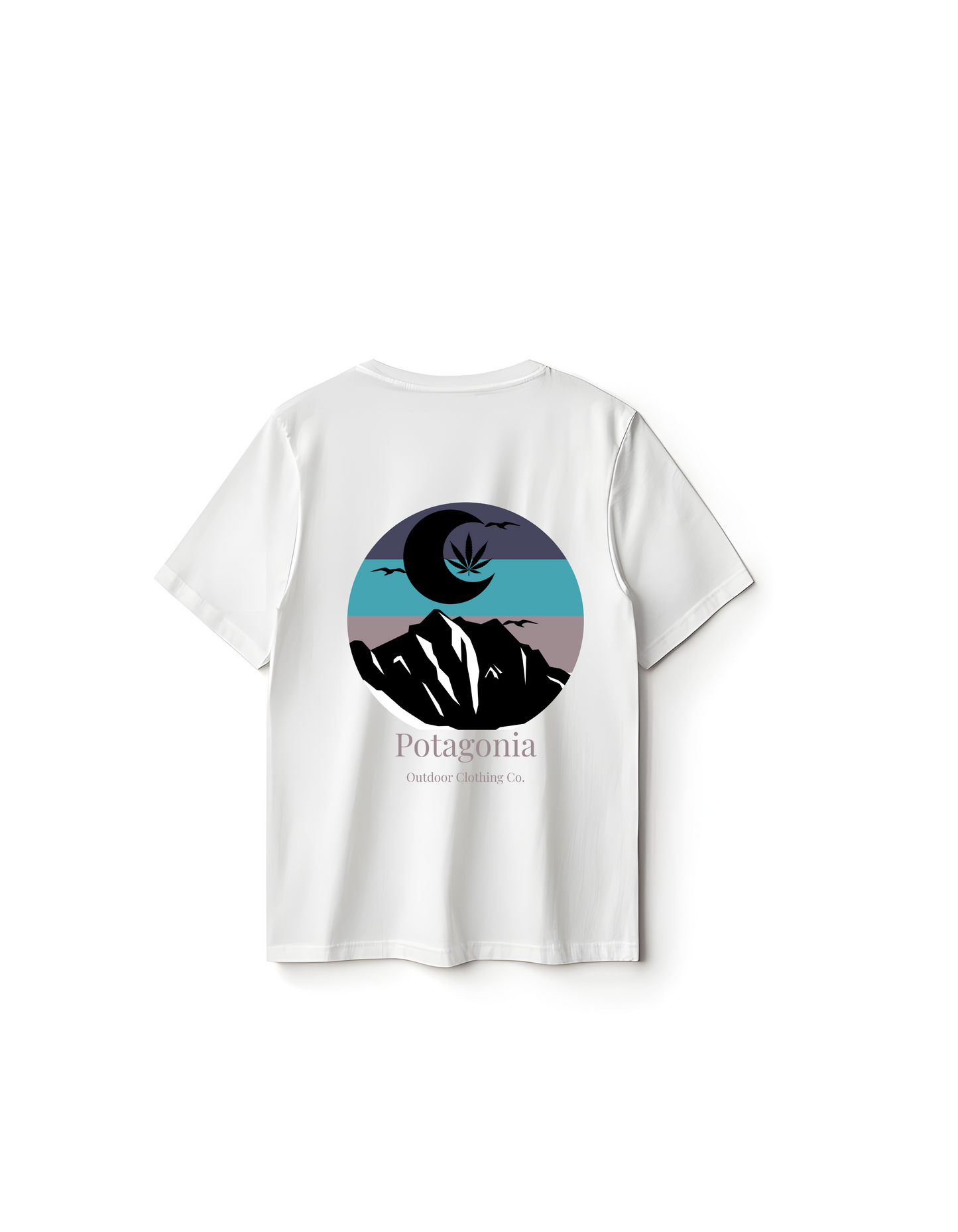 Potagonia Rung-Spun Cotton Moon Mountain Unisex Garment-Dyed T-shirt
