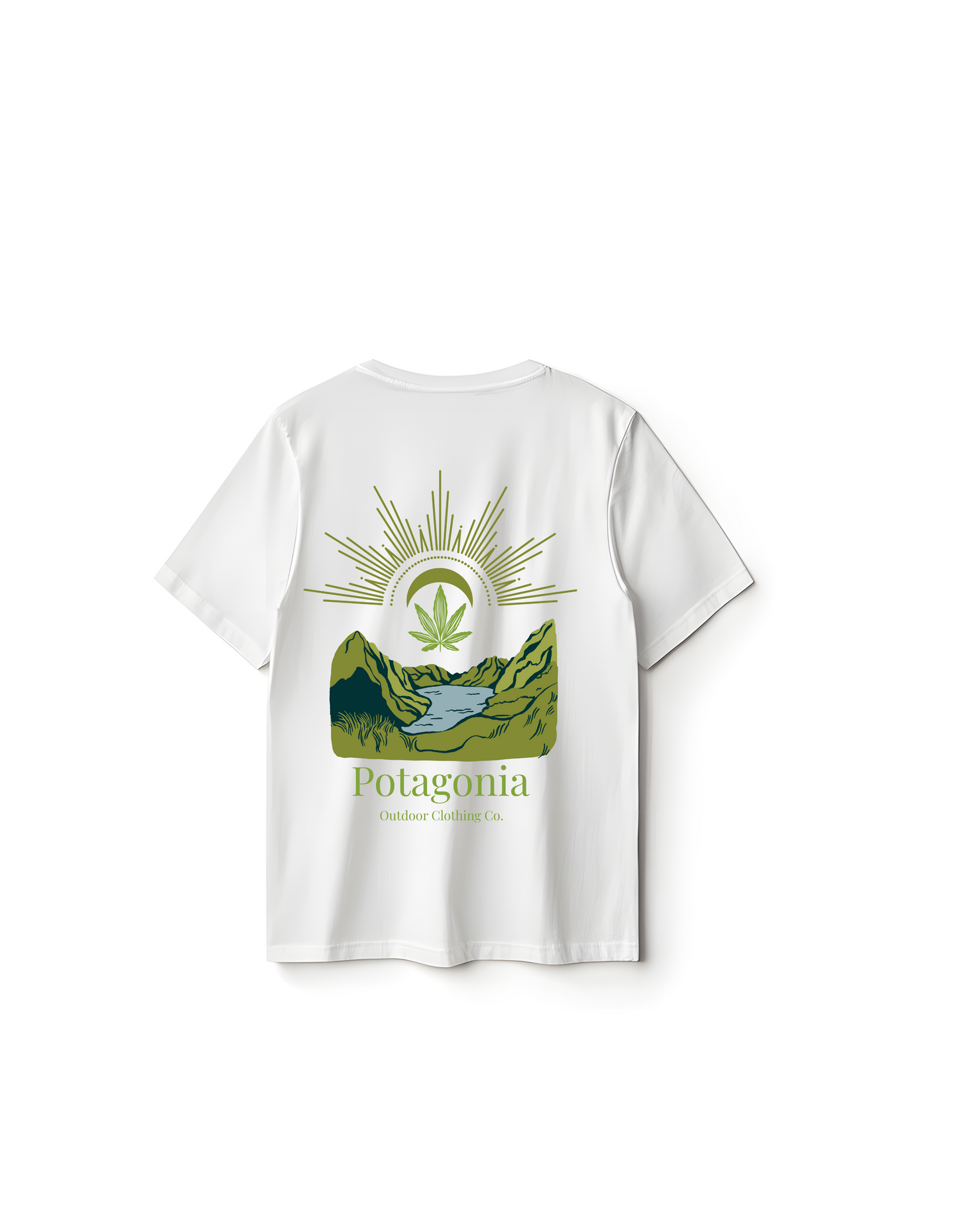 Potagonia Rung-Spun Cotton Green Fields Unisex Garment-Dyed T-shirt
