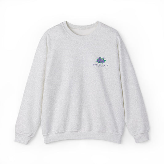 Potagonia Big Ass Campfire Embroidered Weed Flower Logo Unisex Heavy Blend™ Crewneck Sweatshirt