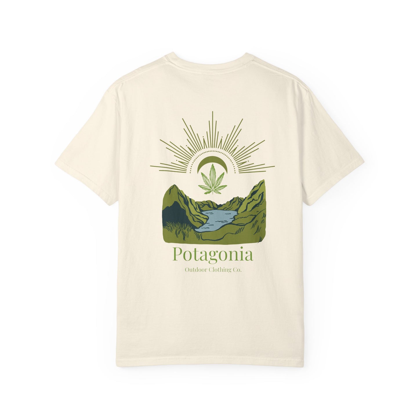 Potagonia Rung-Spun Cotton Green Fields Unisex Garment-Dyed T-shirt