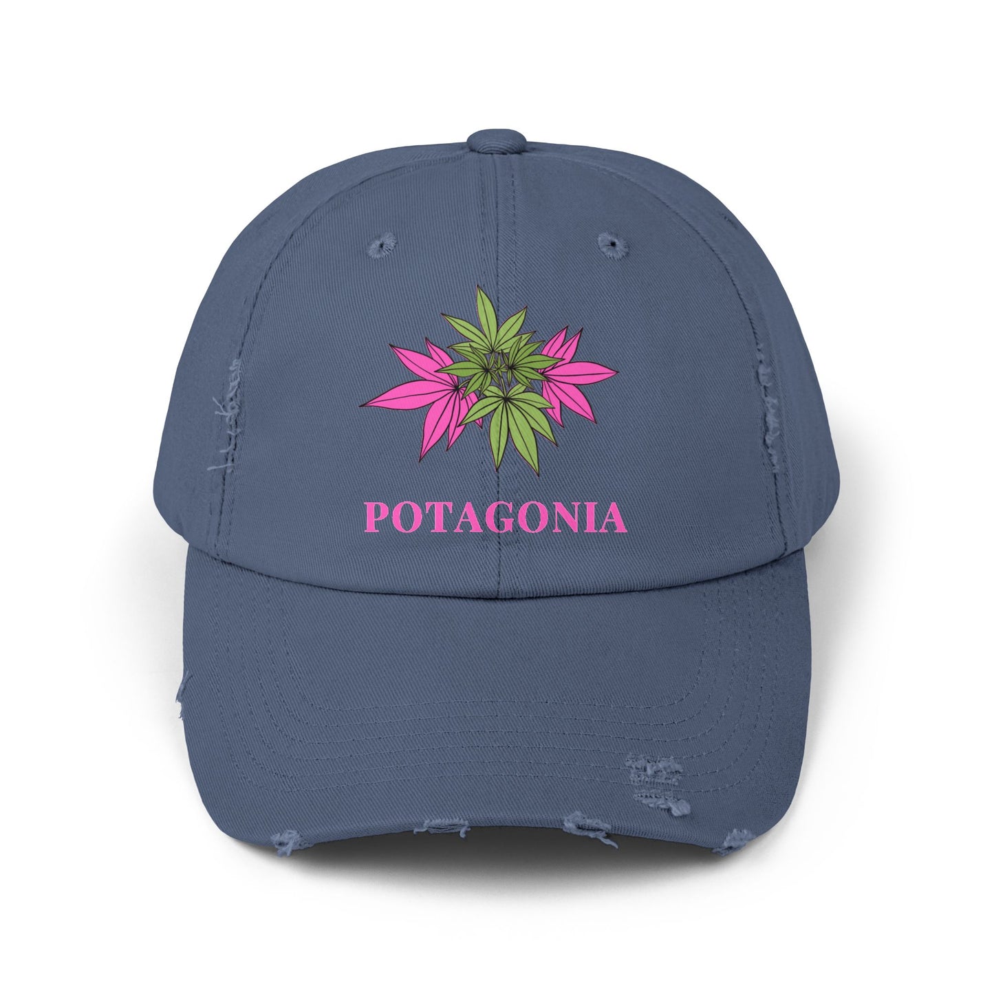 Potagonia Girl Pink Weed Distressed Cap