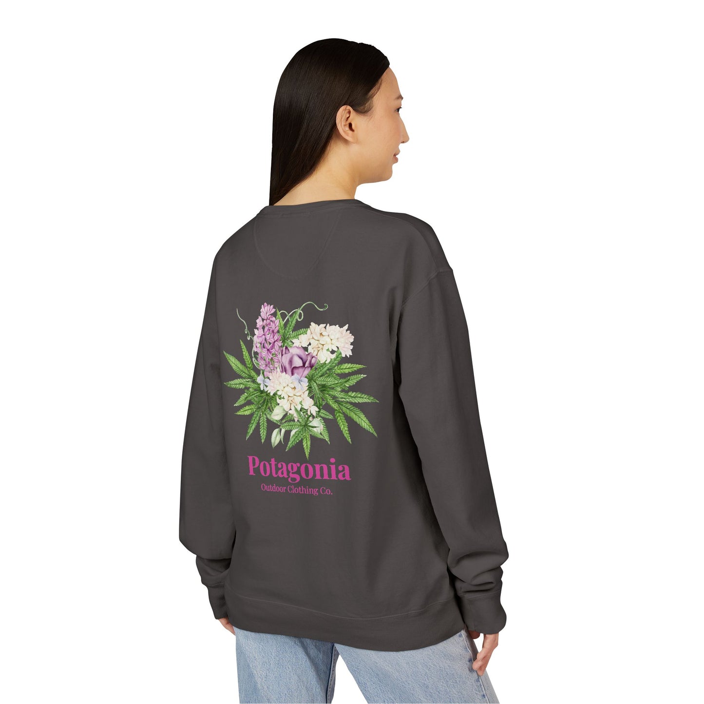 Potagonia Big Ass Sweatshirt Unisex Bouquet of Flowers  ComfortWash® Garment Dyed Crewneck Sweatshirt