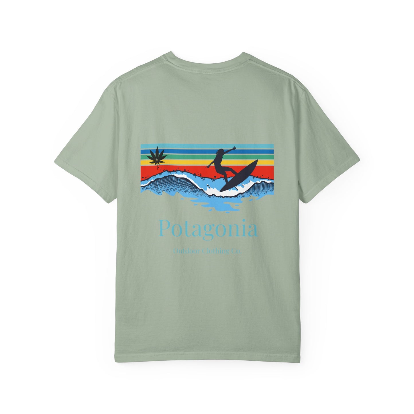 Potagonia Rung-Spun Cotton Surfs Up Unisex Garment-Dyed T-shirt