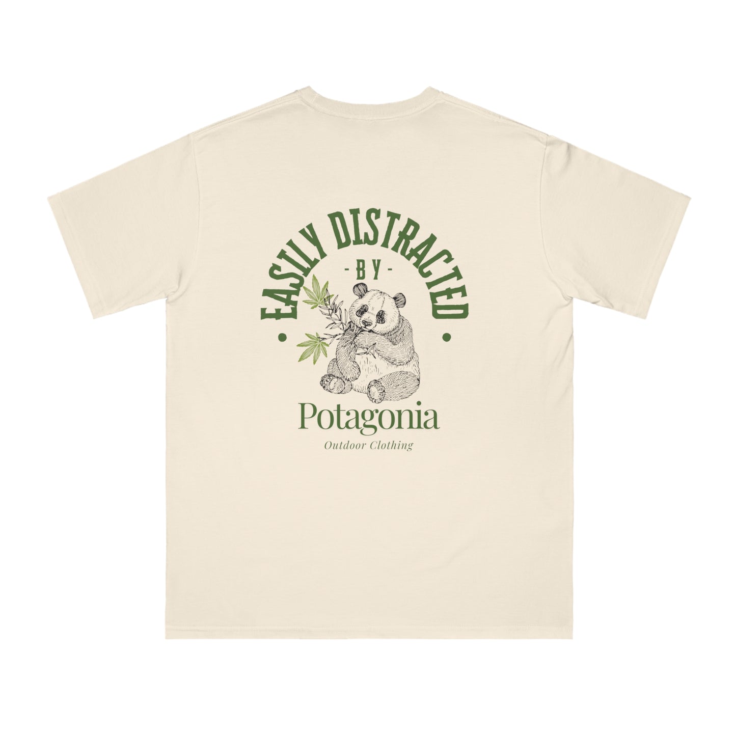 Potagonia Organic Unisex Easily Distracted Panda Classic T-Shirt