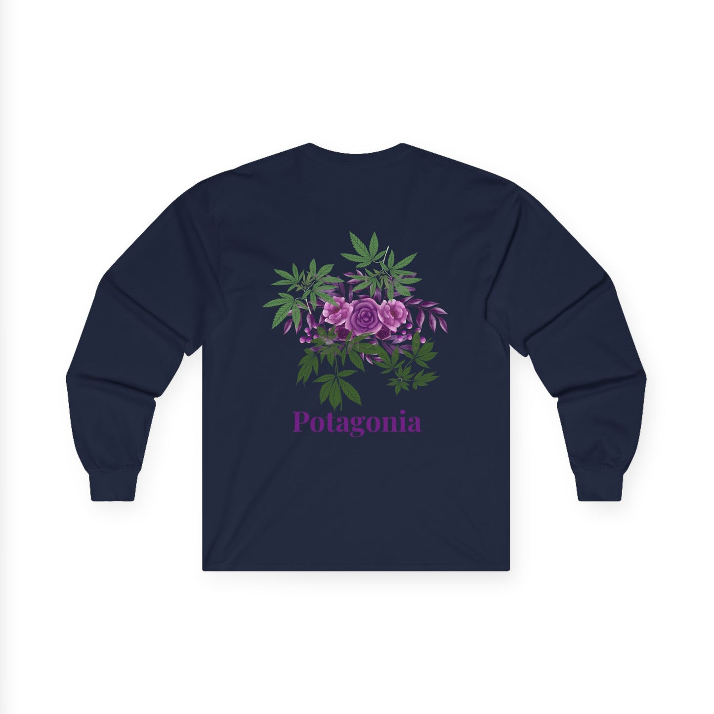 Potagonia Long Sleeve Purple Flower Unisex Ultra Cotton Long Sleeve Tee
