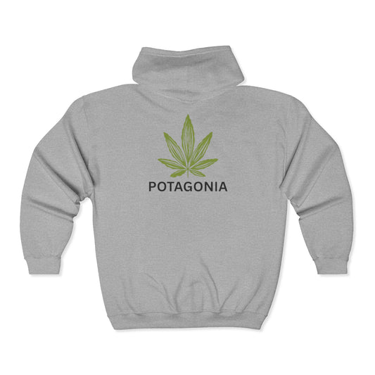 Potagonia Big Ass Campfire Hooded Sweatshirt  Logo Unisex Heavy Blend™ Full Zip Hooded Sweatshirt