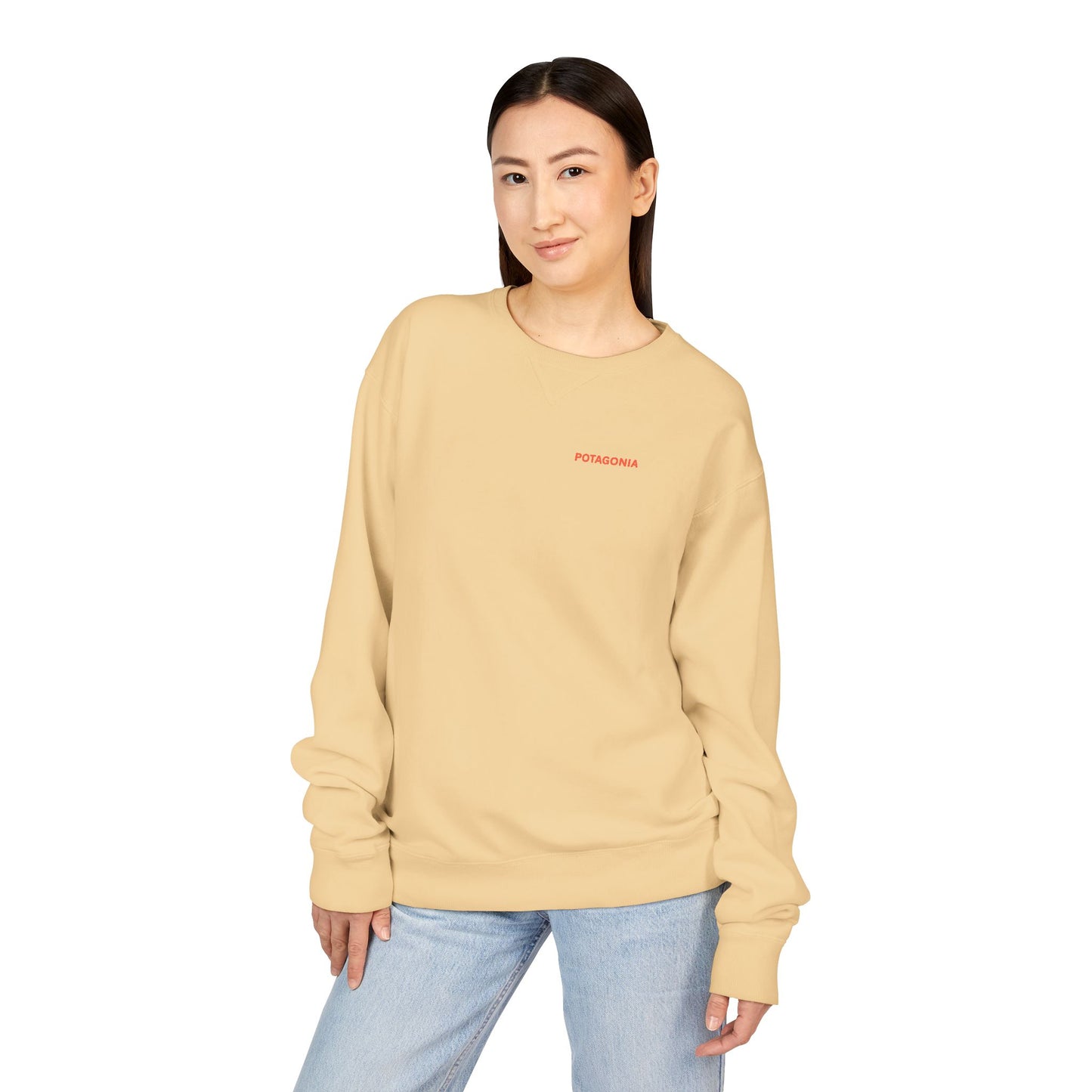 Potagonia Big Ass The Drew Surf Sweatshirt Unisex ComfortWash® Garment Dyed Crewneck Sweatshirt