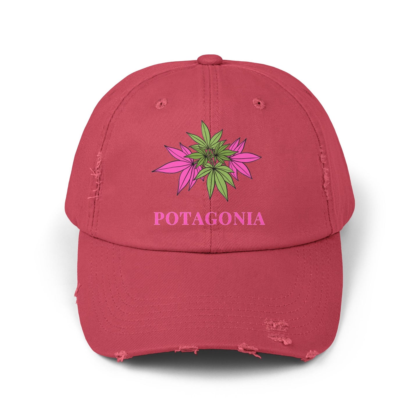 Potagonia Girl Pink Weed Distressed Cap