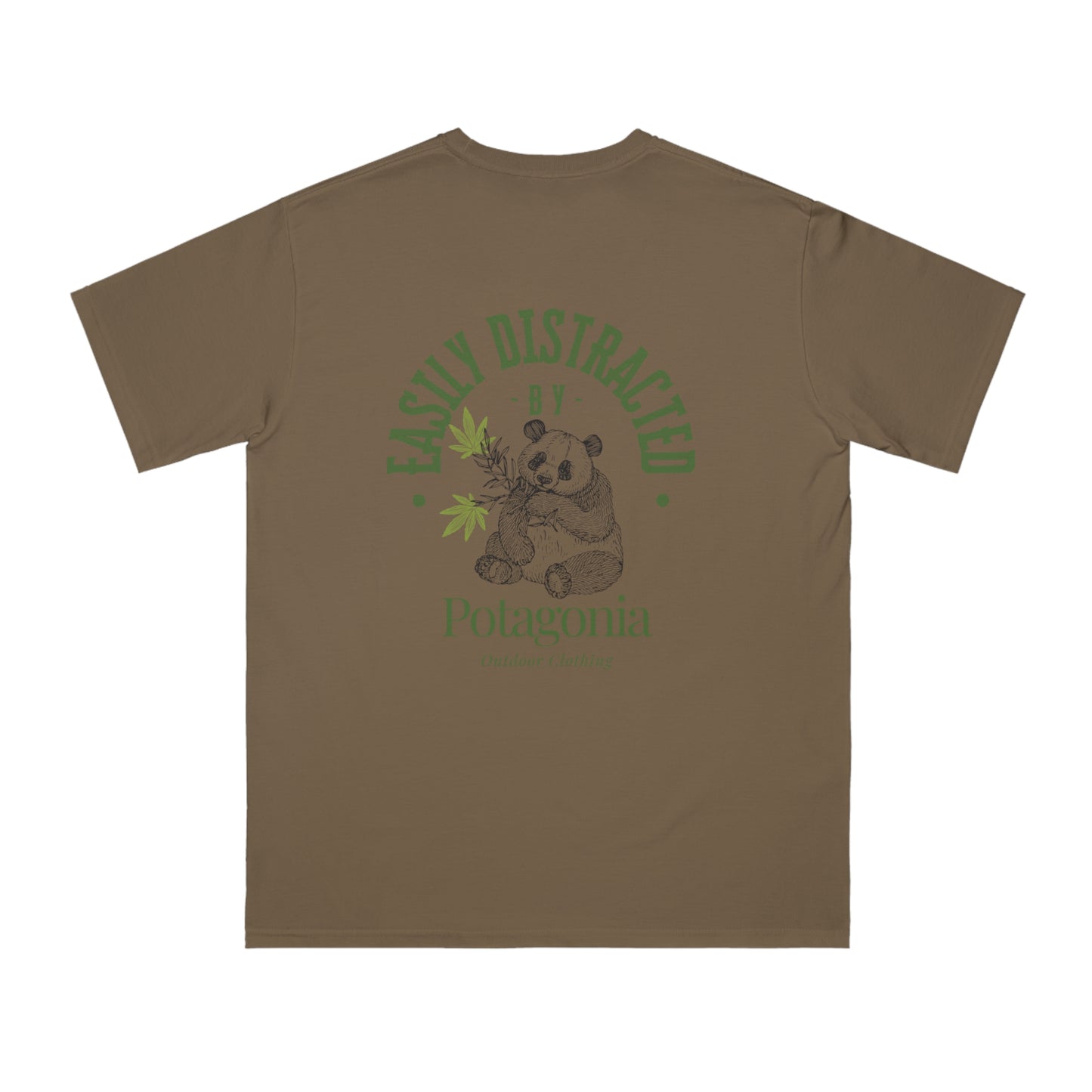 Potagonia Organic Unisex Easily Distracted Panda Classic T-Shirt