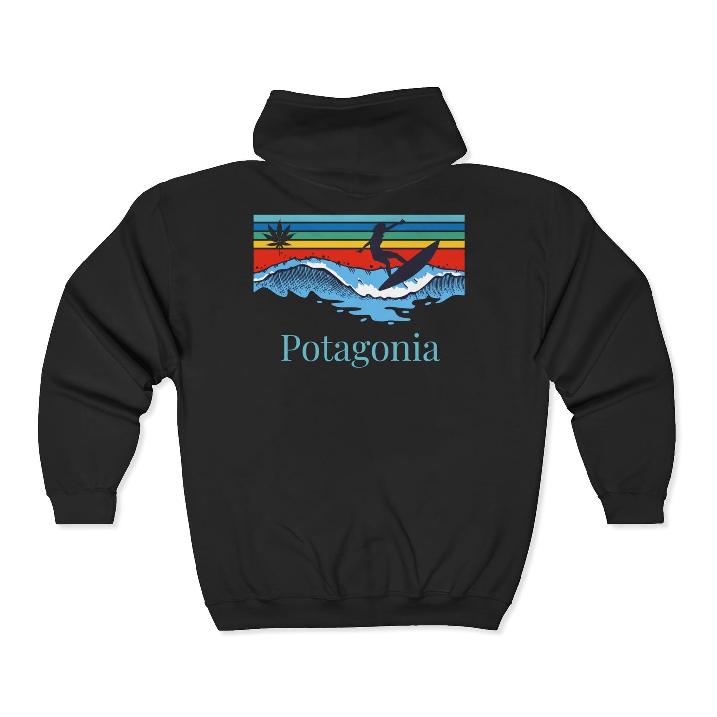 Potagonia Hooded Sweatshirt Surf Unisex Heavy Blend™ Full Zip
