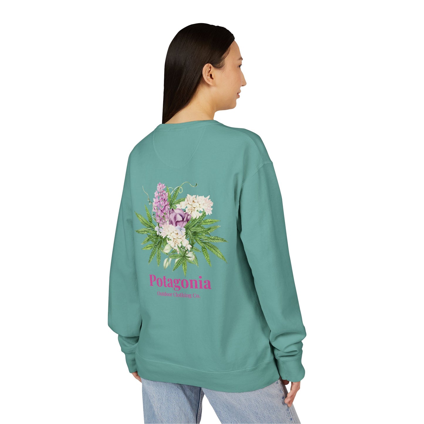 Potagonia Big Ass Sweatshirt Unisex Bouquet of Flowers  ComfortWash® Garment Dyed Crewneck Sweatshirt