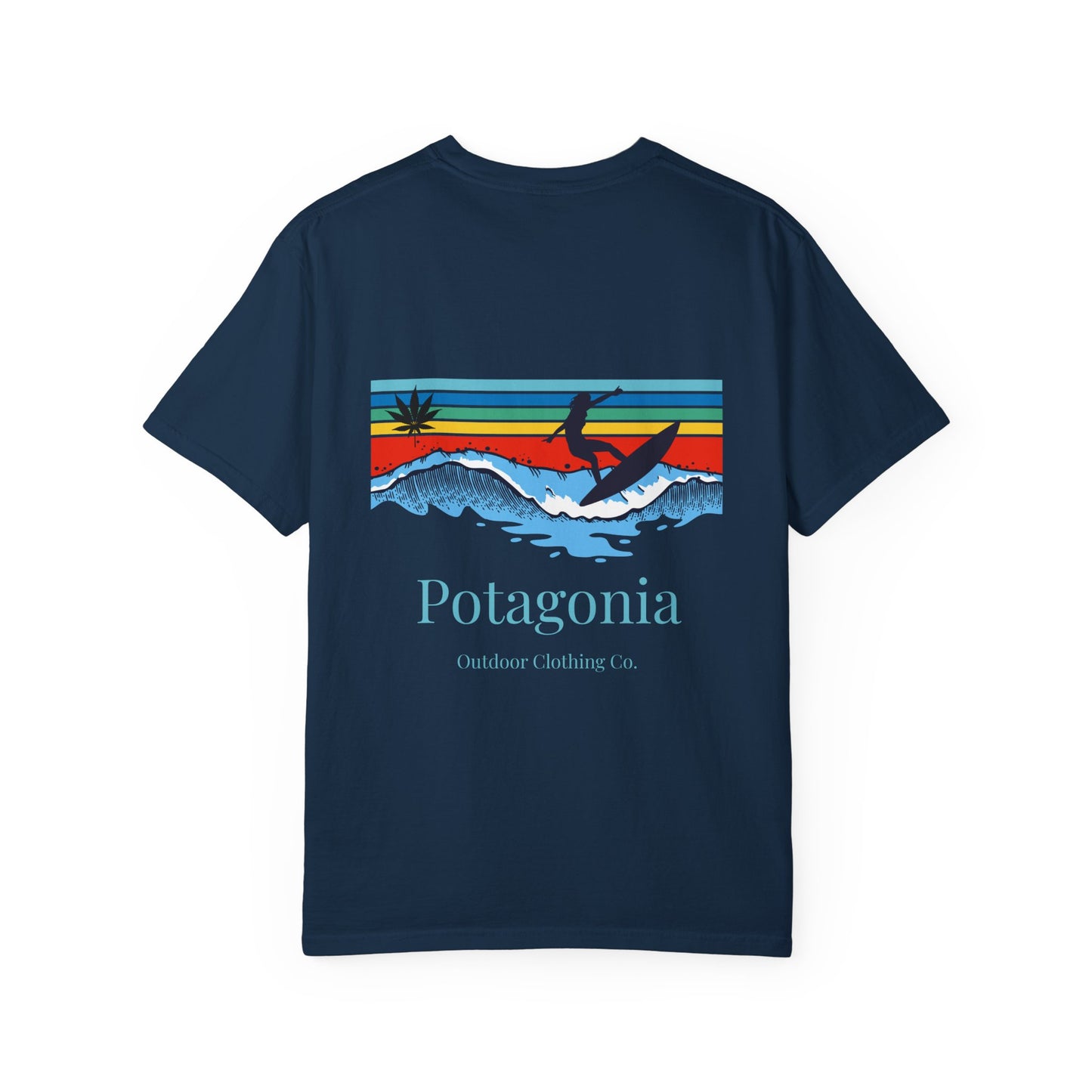 Potagonia Rung-Spun Cotton Surfs Up Unisex Garment-Dyed T-shirt