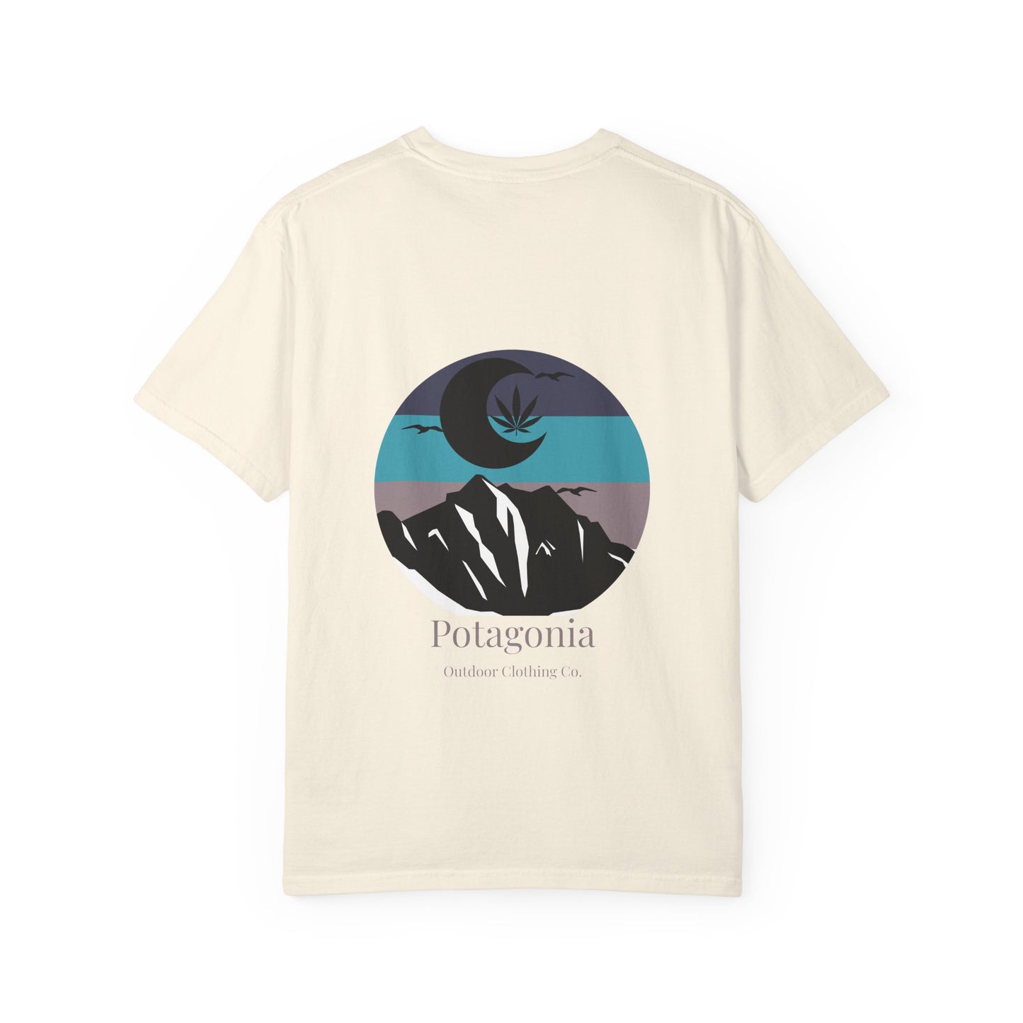 Potagonia Rung-Spun Cotton Moon Mountain Unisex Garment-Dyed T-shirt