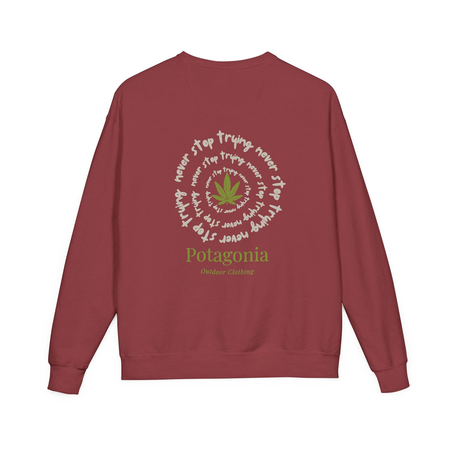 Potagonia Big Ass Campfire Unisex Never Stop Trying  ComfortWash® Garment Dyed Crewneck Sweatshirt