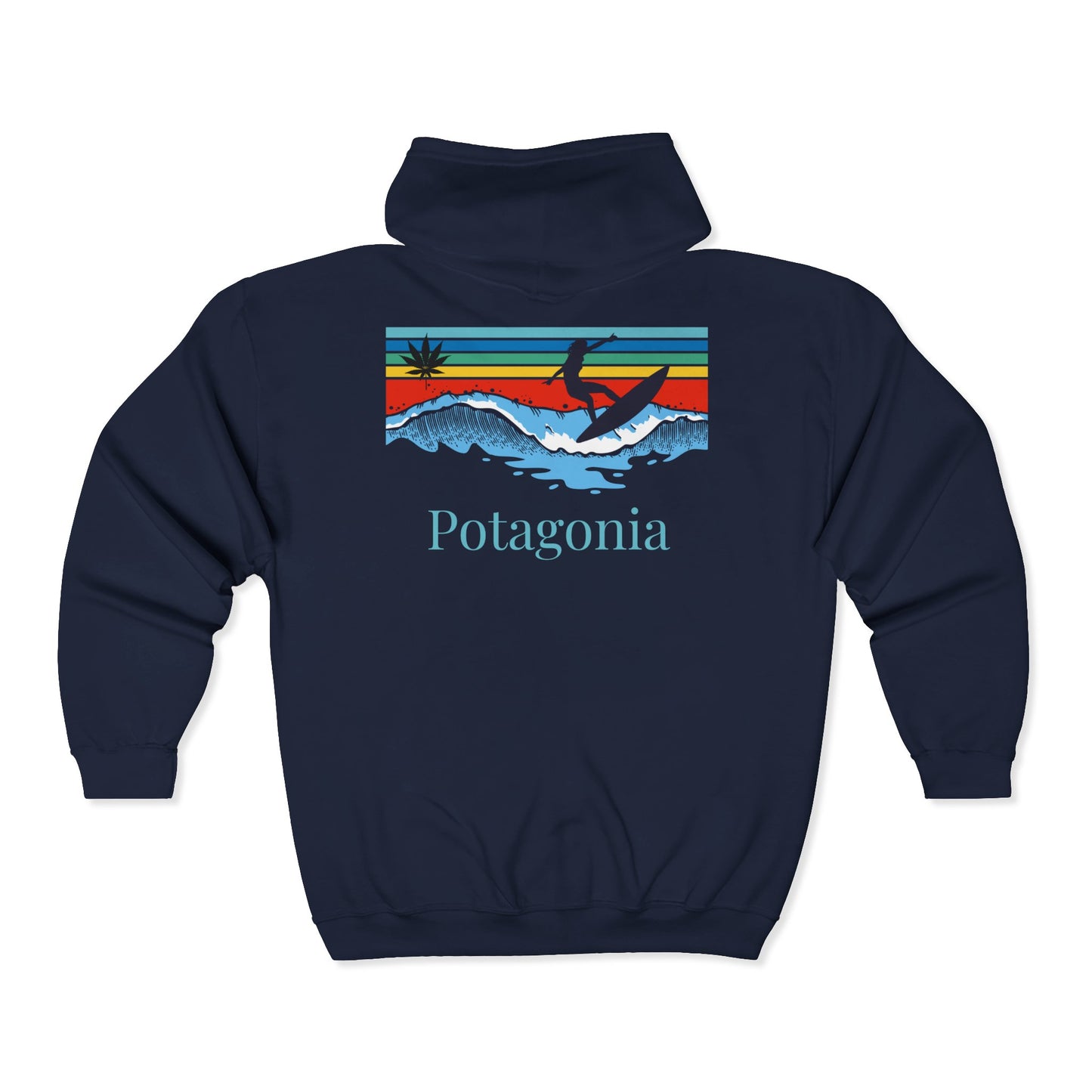 Potagonia Hooded Sweatshirt Surf Unisex Heavy Blend™ Full Zip