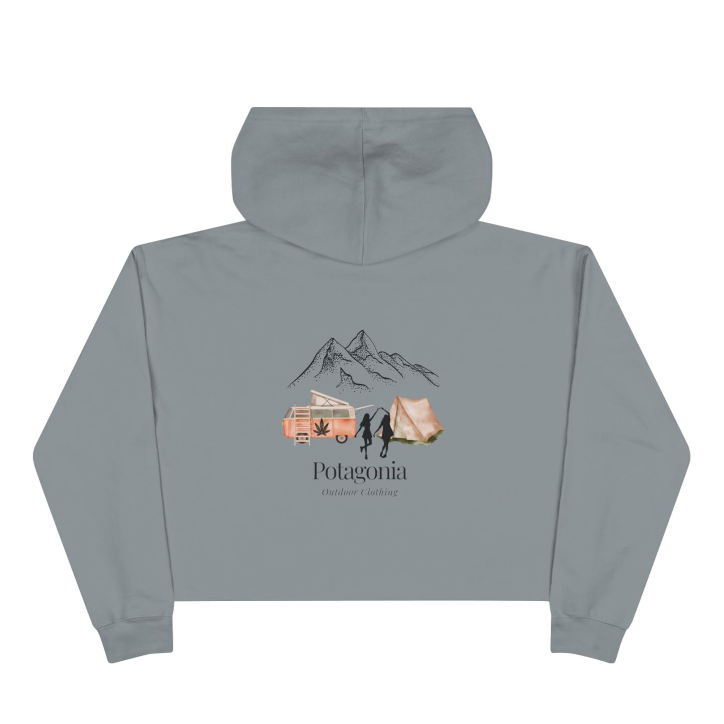 Potagonia Big Ass Campfire Two Girls Cropped Hoodie