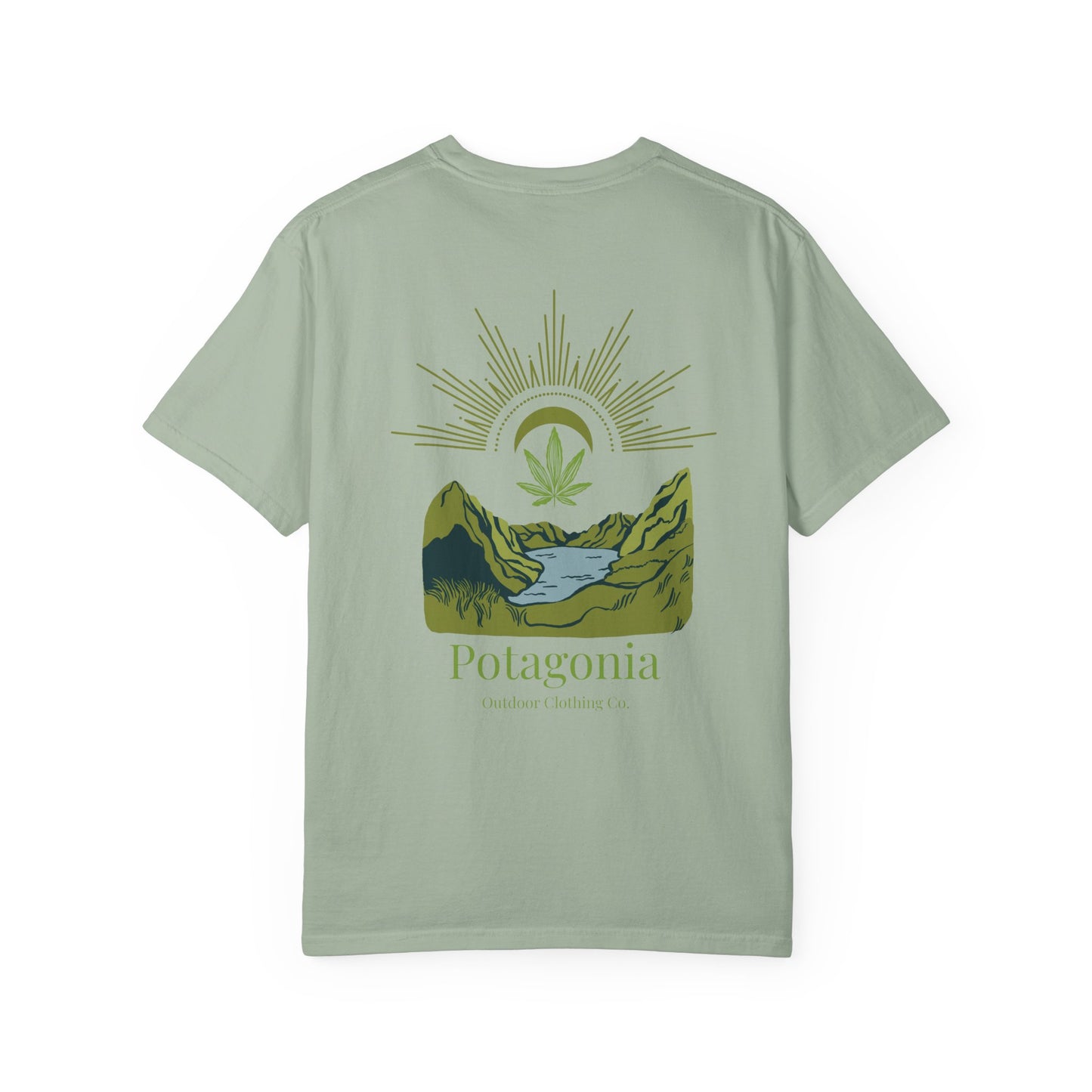 Potagonia Rung-Spun Cotton Green Fields Unisex Garment-Dyed T-shirt