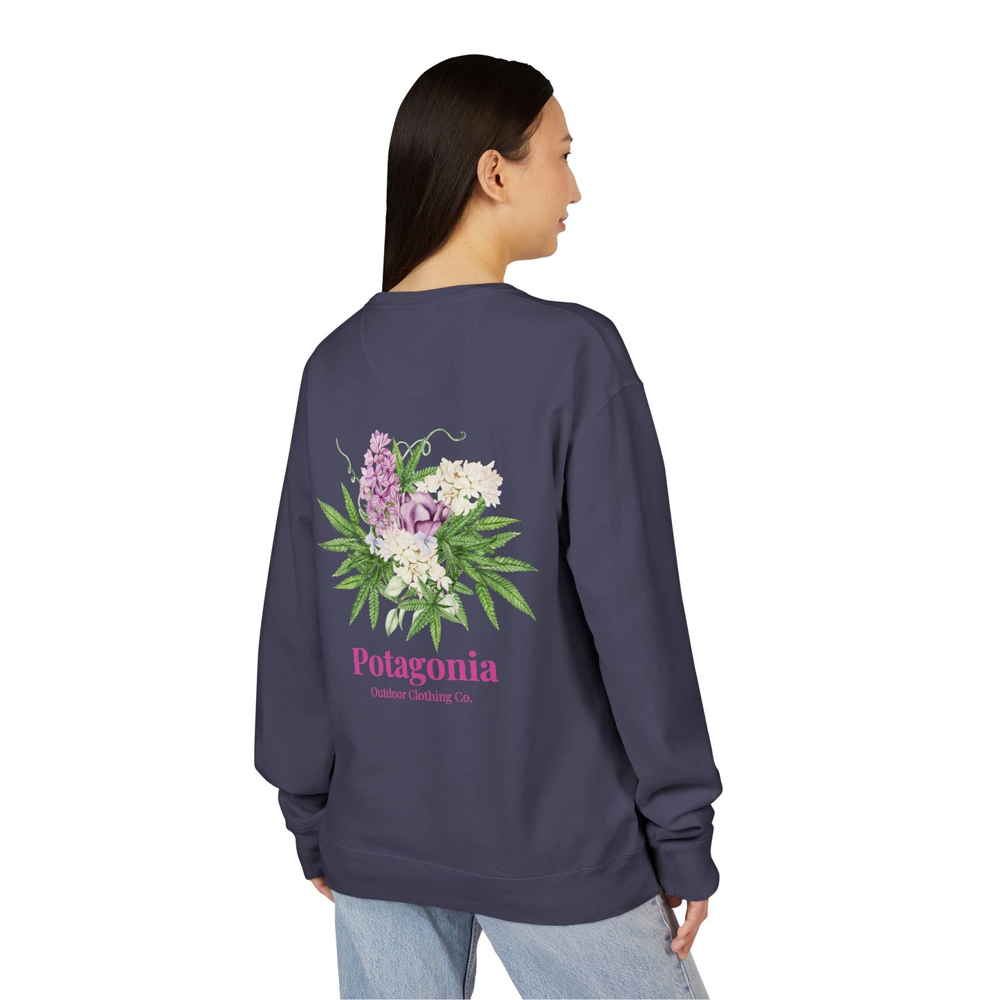 Potagonia Big Ass Sweatshirt Unisex Bouquet of Flowers  ComfortWash® Garment Dyed Crewneck Sweatshirt