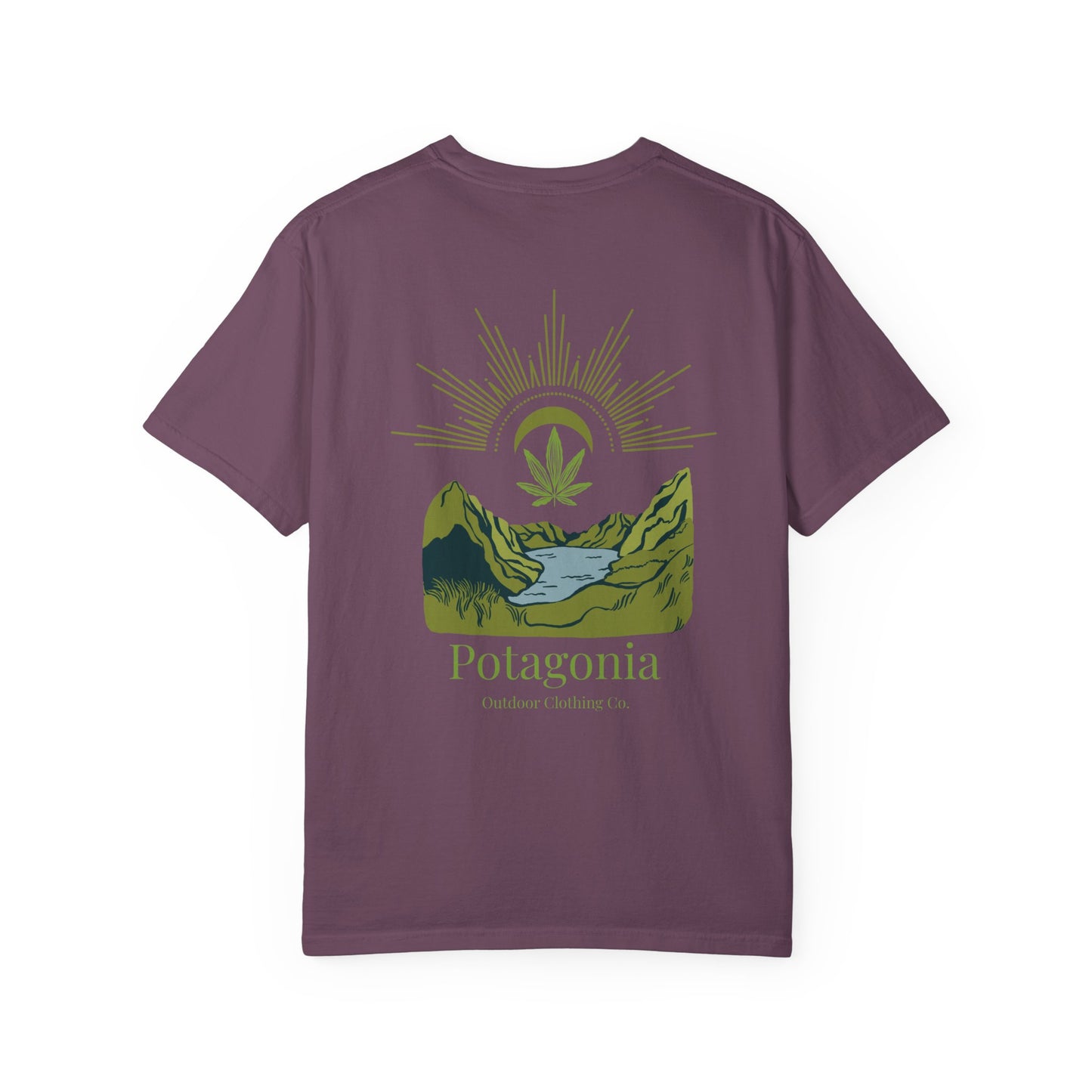 Potagonia Rung-Spun Cotton Green Fields Unisex Garment-Dyed T-shirt