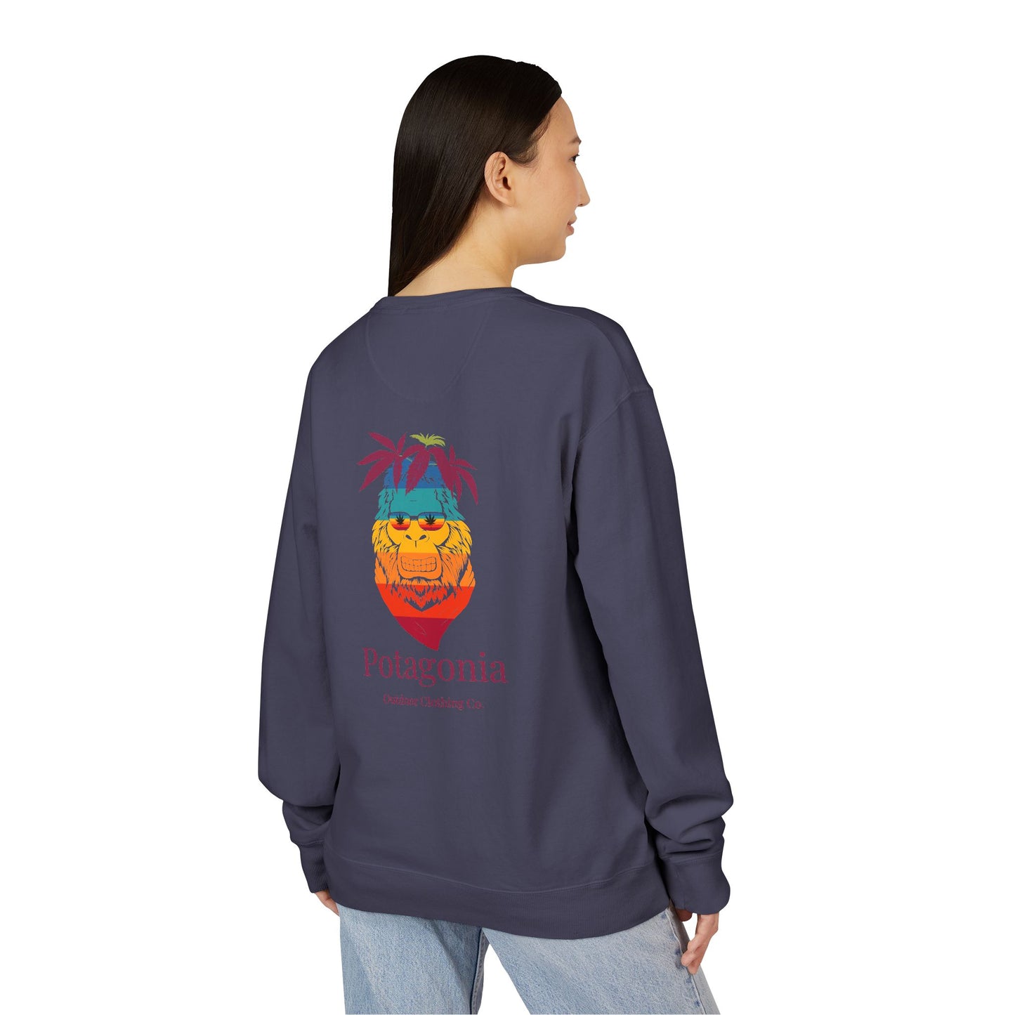Potagonia Big Ass Camp fire Sunrise Meh-Teh Sweatshirt Unisex ComfortWash® Garment Dyed Crewneck Sweatshirt
