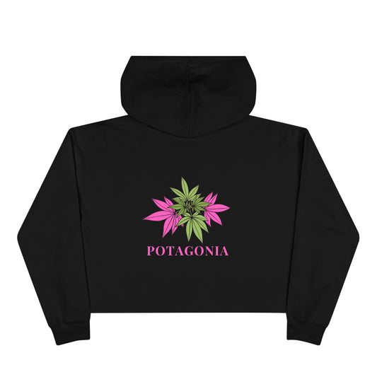 Potagonia Big Ass Campfire Pink Weed Crop Hoodie