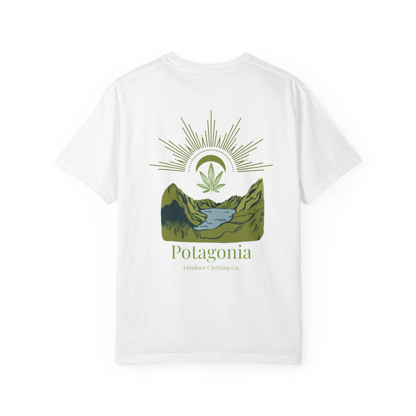 Potagonia Rung-Spun Cotton Green Fields Unisex Garment-Dyed T-shirt