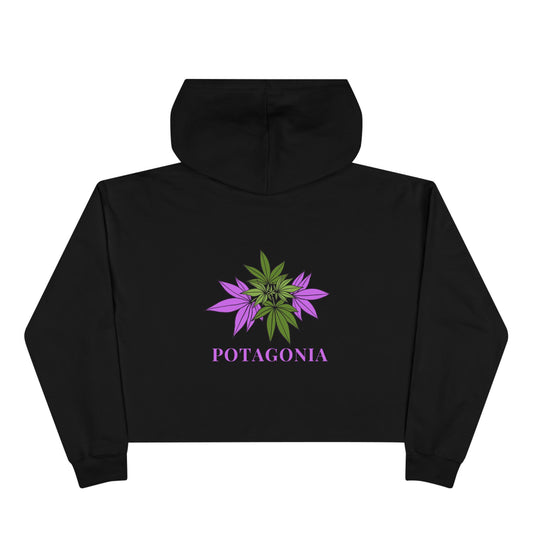 Potagonia Big Ass Campfire Purple Weed Cropped Hoodie