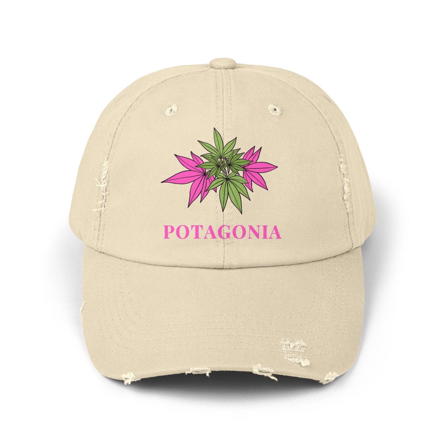 Potagonia Girl Pink Weed Distressed Cap