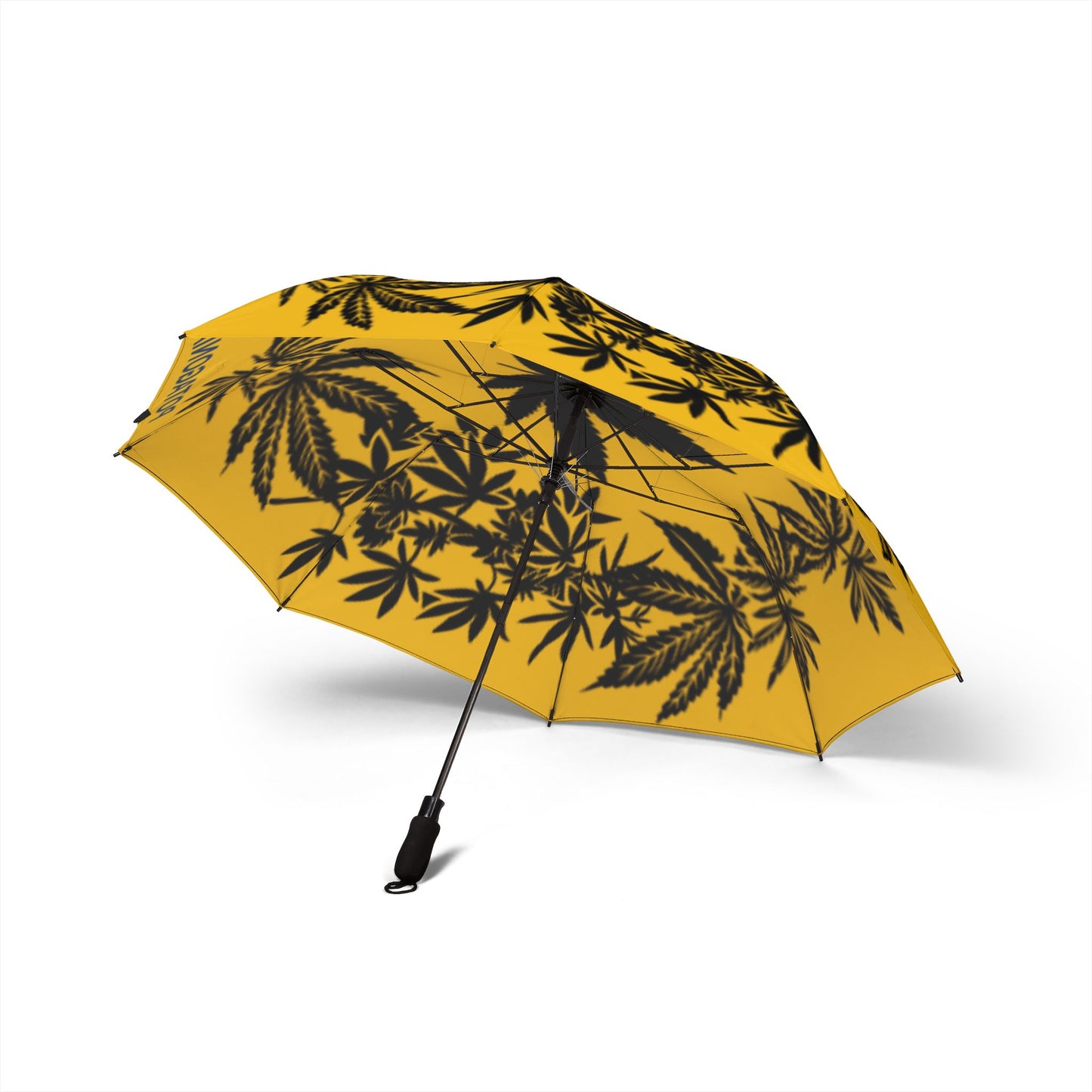 Potagonia Umbrella Black and Yellow Weed Semi-Automatic Foldable