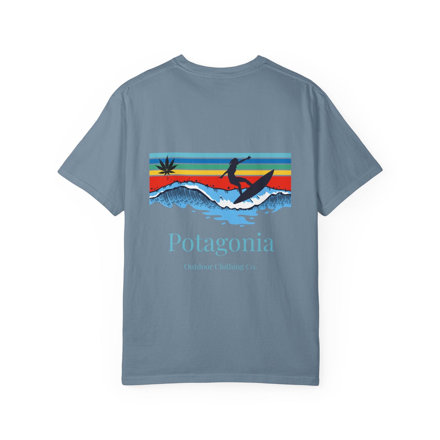 Potagonia Rung-Spun Cotton Surfs Up Unisex Garment-Dyed T-shirt