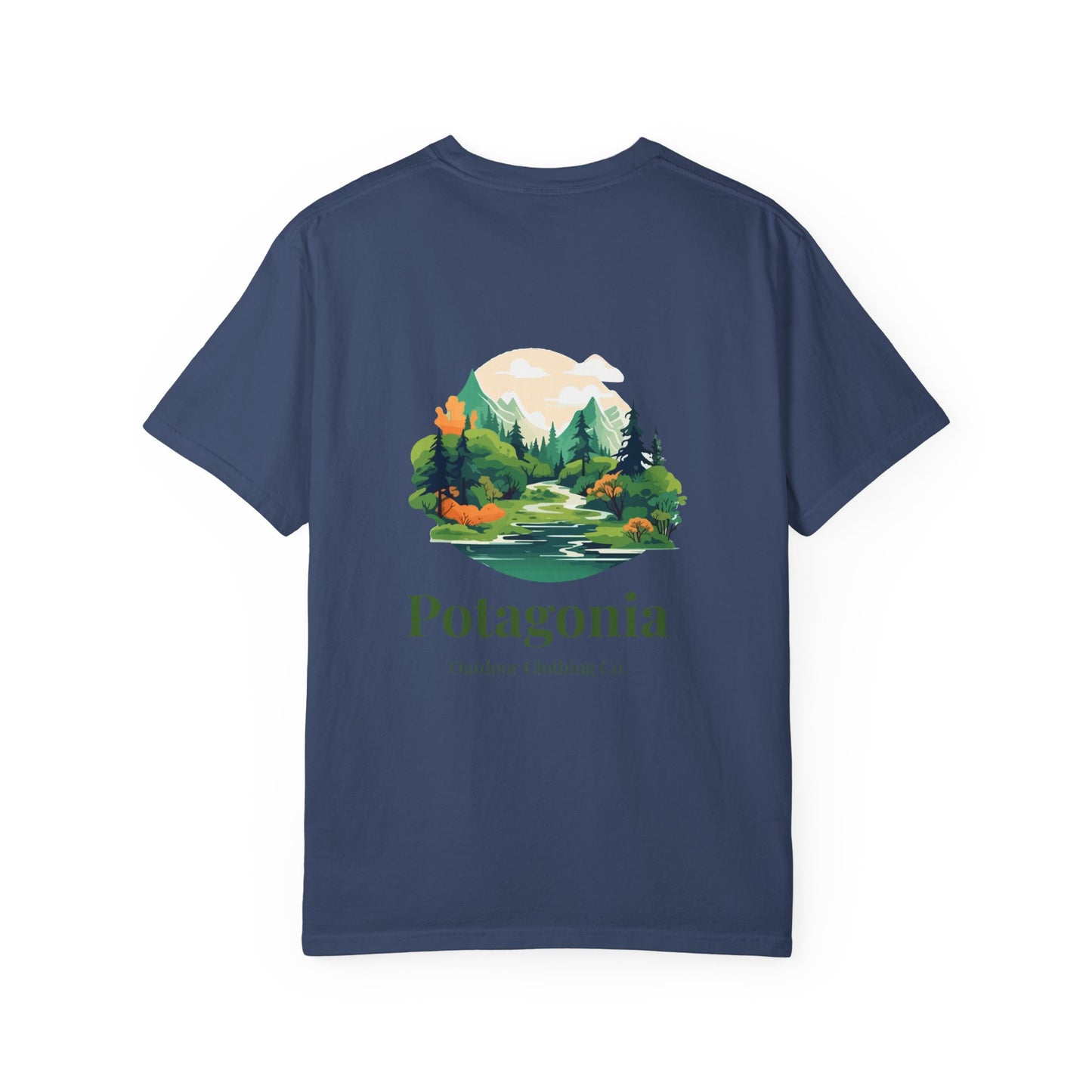 Potagonia Rung-Spun Cotton Green Meadows  Unisex Garment-Dyed T-shirt