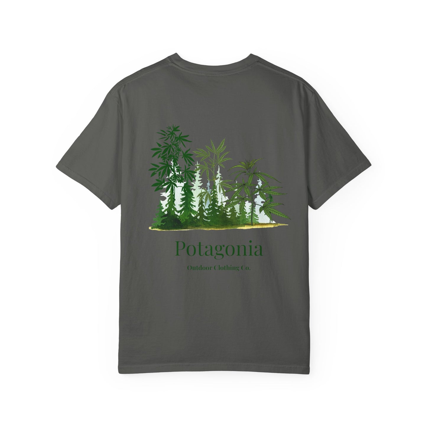 Potagonia Rung-Spun Cotton Unisex Green Grass Garment-Dyed T-shirt